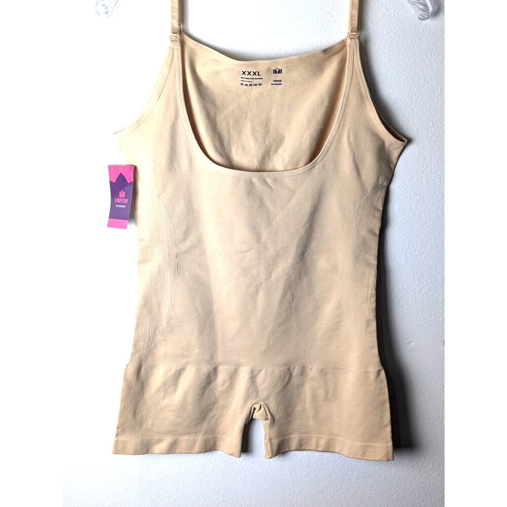 NWT Shapermint Empetua Open Bust Boyshort Bodysuit Shapewear Beige Nude 3XL